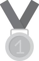 médaille plat niveaux de gris vecteur