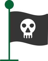drapeau pirate glyphe deux couleurs vecteur