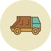 camion de recyclage rempli rétro vecteur
