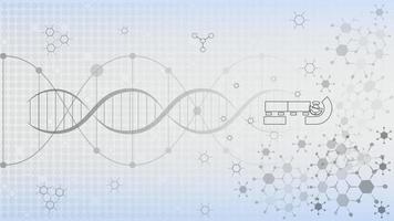 molécules d'adn pour l'interface hi-tec technologie numérique abstraite blanche, illustration vectorielle vecteur