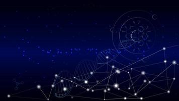 molécules d'adn pour interface hi-tec, technologie de communication abstraite et ligne et points, illustration vectorielle vecteur