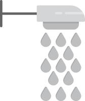 douche plat niveaux de gris vecteur