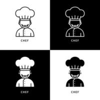 icône de profil de chef. logo de personnage de boulanger. boulangerie et cuisine symbole de vecteur de travailleur uniforme