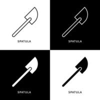 symbole de vecteur d'ustensile de spatule. cuisiner et cuire l'icône des ustensiles de cuisine. logo d'outils de nourriture et de gâteau