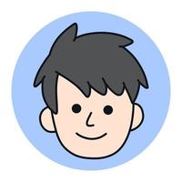 caricature d'icône homme avatar. illustration vectorielle de mascotte de profil masculin. logo de l'utilisateur professionnel face à la tête