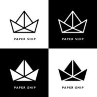 caricature d'icône de navire en papier. bateau jouet symbole vecteur logo