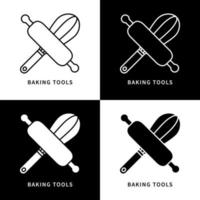 icône d'outils de cuisson. logo de cuisson et de cuisson. symbole de vecteur de rouleau à pâtisserie