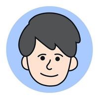 dessin animé d'icône d'avatar d'homme. illustration vectorielle de mascotte de profil masculin. face au logo de l'utilisateur professionnel