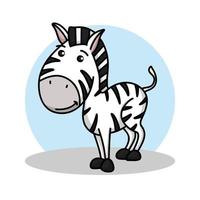 dessin animé d'icône de zèbre. vecteur de symbole animal zoo safari