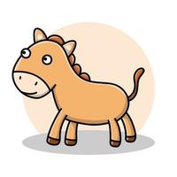 caricature d'icône de cheval. vecteur de symbole de ferme animale
