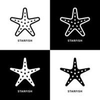 caricature d'icône d'étoile de mer. logo vectoriel symbole animal marin