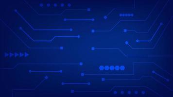 carte de circuit imprimé numérique de haute technologie. pad ai et lignes électriques connectées sur fond d'éclairage bleu. concept de technologie futuriste vecteur
