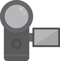 enregistreur vidéo plat en niveaux de gris vecteur