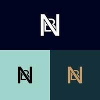 creative nb, bn letter logo vector design avec trois couleurs