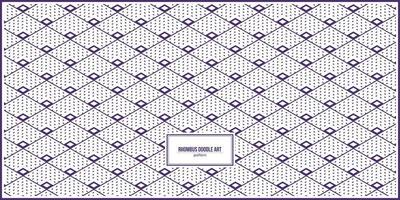 doodle art pattern de losange violet foncé vecteur