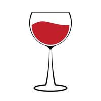verre à vin rouge icône illustration vectorielle clipart vecteur