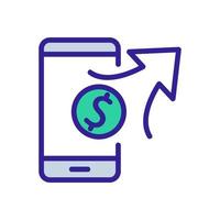 illustration vectorielle de l'icône de transfert d'argent par téléphone vecteur