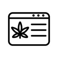 le cannabis est une icône vectorielle en ligne. illustration de symbole de contour isolé vecteur