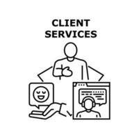 concept de vecteur de services client illustration noire