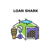 illustration de couleur de concept de vecteur de banque de requin de prêt