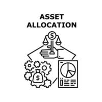 illustration noire de concept de vecteur d'allocation d'actifs