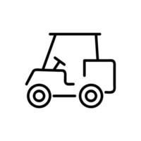 vecteur d'icône de voiture de golf. illustration de symbole de contour isolé