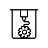 l'imprimante imprime l'illustration du contour vectoriel de l'icône de détail