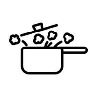 cuisson du pop-corn dans l'illustration vectorielle de l'icône de la casserole vecteur