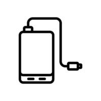 charge portable avec illustration vectorielle d'icône de câble usb vecteur