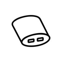 petite banque d'alimentation de forme ovale portable icône illustration de contour vectoriel