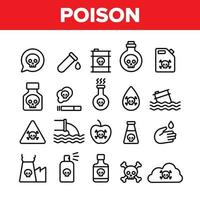ensemble d'icônes vectorielles de poison toxique chimique de collection