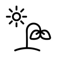 vecteur d'icône fleur et soleil. illustration de symbole de contour isolé