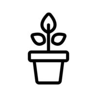 fleur dans un vecteur d'icône de pot. illustration de symbole de contour isolé