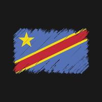 coups de pinceau du drapeau de la république du congo. drapeau national vecteur