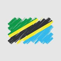 coups de pinceau du drapeau de la tanzanie. drapeau national vecteur