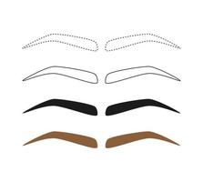 traçage des sourcils sur fond blanc vecteur