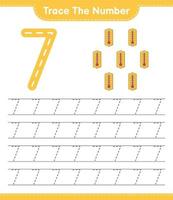 tracer le numéro. numéro de traçage avec thermomètre. jeu éducatif pour enfants, feuille de calcul imprimable, illustration vectorielle vecteur