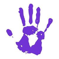 empreinte de main violette. front de libération gay. illustration vectorielle. vecteur
