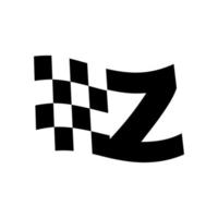 logo initial de la course du drapeau z vecteur