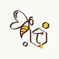 logo initial t bee vecteur