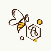 Initiale un logo d'abeille vecteur