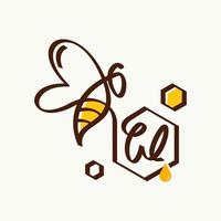 logo initial de l'abeille w vecteur