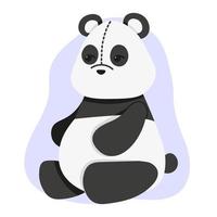 joli panda en peluche. illustration vectorielle dans un style plat. panda en peluche vecteur