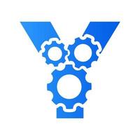 logo initial y gear vecteur