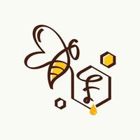 logo initial de l'abeille f vecteur