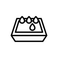 vecteur d'icône de litière pour chat. illustration de symbole de contour isolé