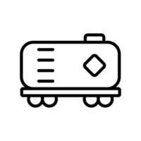 wagon avec vecteur d'icône de mazout. illustration de symbole de contour isolé