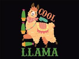 fichier vectot de conception de t-shirt lama vecteur