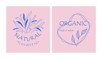 ensemble de logos botaniques pour votre entreprise. parfait pour les marques de cosmétiques. éco-conception. vie durable. vecteur