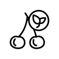 vecteur d'icône de cerise naturelle. illustration de symbole de contour isolé